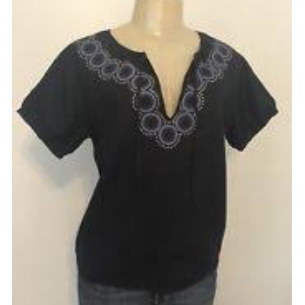 JCrew Linen Top Sequins Bohemian